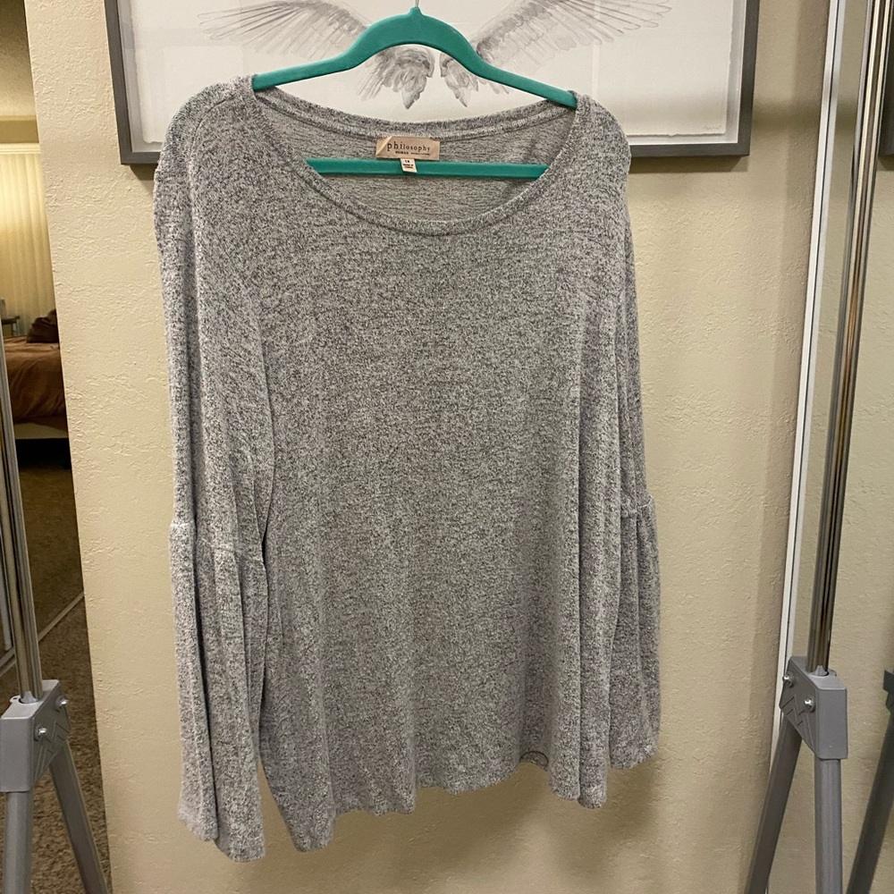 Philosophy Grey Long Sleeves Knit Top